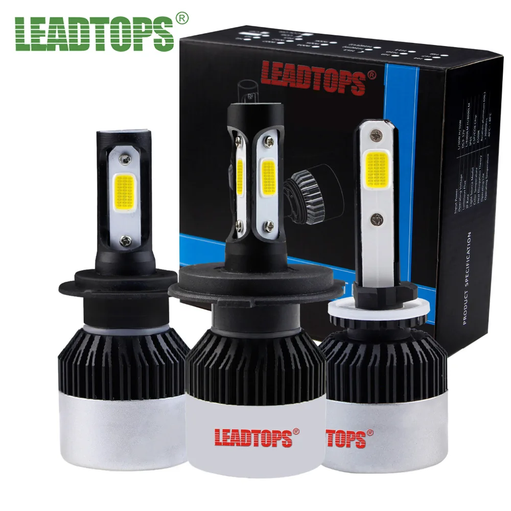 

LEADTOPS H7 LED H4 led Super Bright Car Headlights H8/H9/H11 HB3/9005 HB4/9006 AUTO waterproof Headlights 72w 6500k EE
