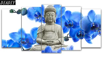 

5d diy Diamond embroidery Religious Orchid&Buddha 5pcs Multi-picture Combination diamond painting Cross Stitch Rhinestone mosaic