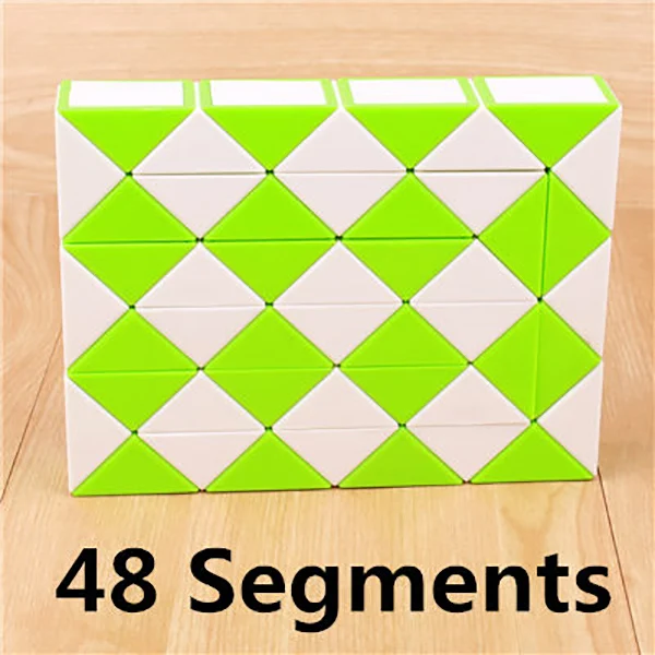 QYTOYS 24 Blocks Magic Snake Cube 36 Segments Speed Blocks Snake Twist Puzzle 48 Blocks Speed Magic Ruler Gifts For Kids 48 green