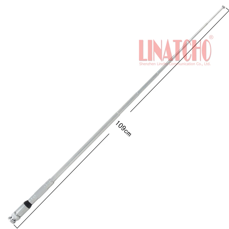 VHF 136-174mhz walkie talkie bendable metal 1 meter long telescopic antenna bnc male connector