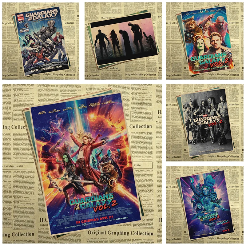 

Guardians of the Galaxy Movie Kraft Paper Poste Bar Cafe Home Decor Painting Wall Sticker