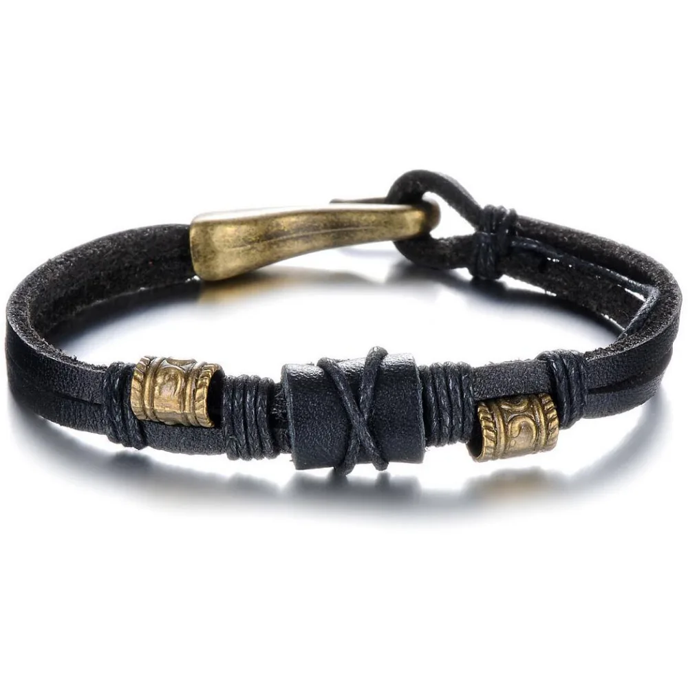 Europe and the United States new rock style wild leather men bracelet