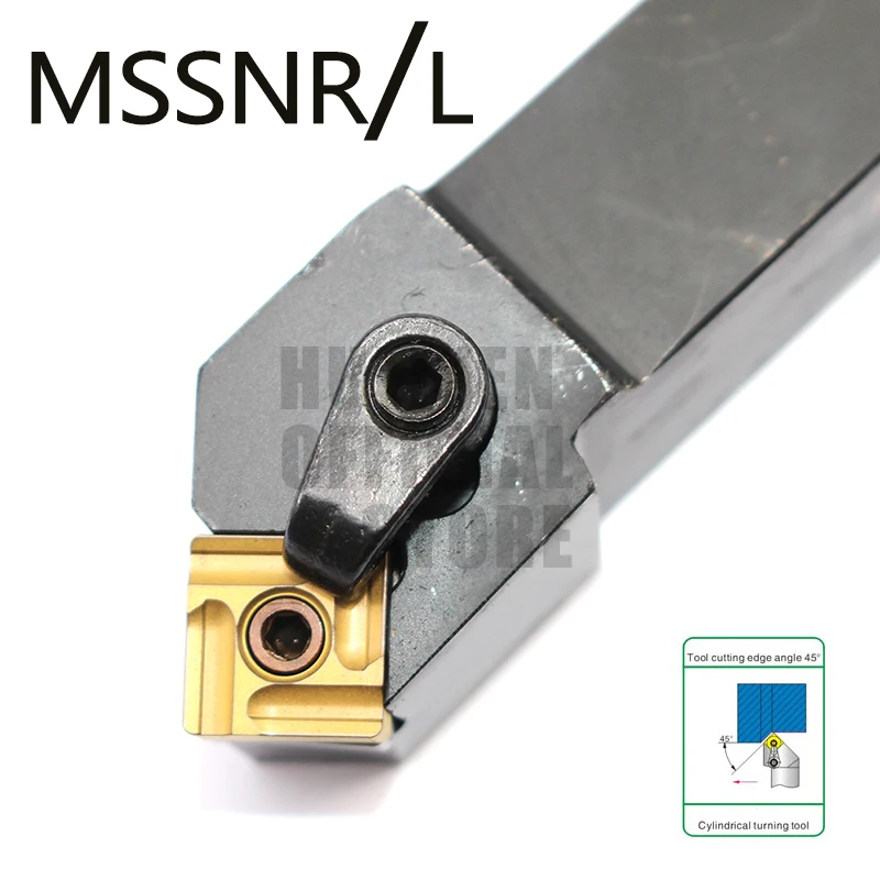 

1PC MSSNL2020K12 MSSNR2020K12 MSSNR/L 45 degrees Alloy steel External turning tool Mach CNC lathe tool holder without blade