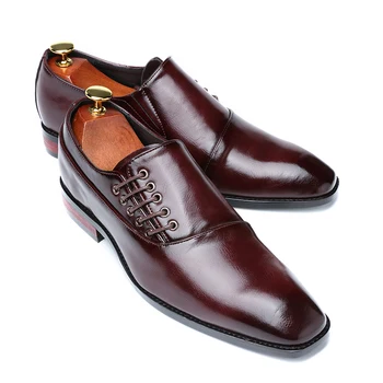 

Cap Toe Oxfords 2020 British Style Business Office Formal Dress Wedding Shoes Lace-Up Leather Sheos Loafers Plus Size 38-48