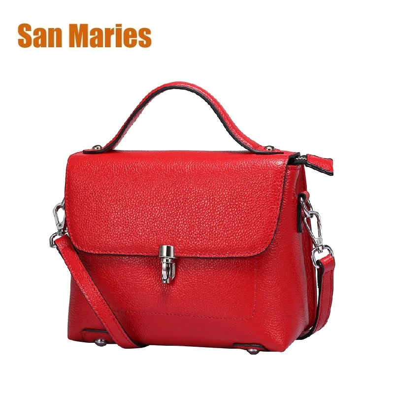 

San Maries High Quality Small Ladies Messenger Bags Real Leather Shoulder Bags Women Crossbody Bag for Girl Brand Women Handbags