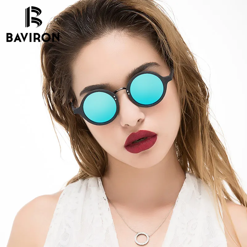 

BAVIRON Round Wood Grain Acetate Sunglasses Unisex Mirrored Polarized Cool Sun Glasses Retro Plate Sun Glasses 2018 New 251205
