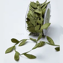 10 метров оливковый зеленый лист Отделка атласная кружевная лента для рукоделия украшения(Н. Б. Это разрез из рулона) AA7714