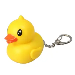 Лидер продаж Симпатичные Rubber Duck брелок для ключей LED брелок кольцо фонарик новинка подарок любовника брелок для Детский подарок M09