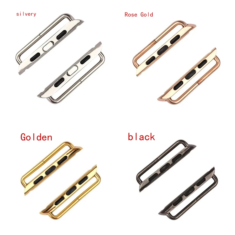 

1 Pair Seamless Metal Connector Clasp Watch Band Buckle Connection Adapter for Apple Watch with Screwdriver 38mm 42mm