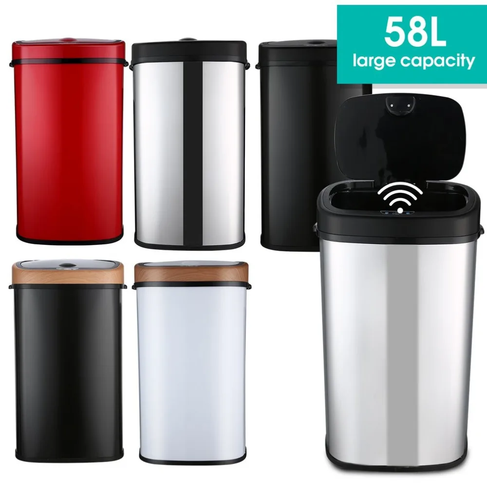 

Newest Smart Sensor Waste Bin Rubbish Box Trash Bin SD-007-B 58L Capacity Inductive Type Trash Can Humanized Design Garbage Box
