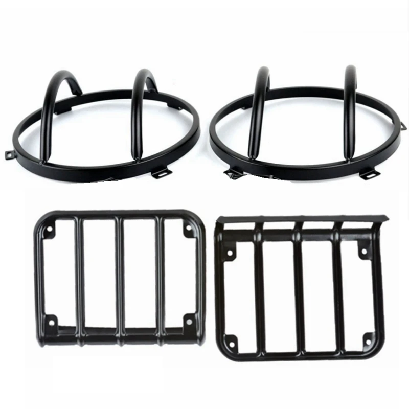 Headlight Guards +Turn Signal Light Covers For 07 17 Jeep Wrangler JK