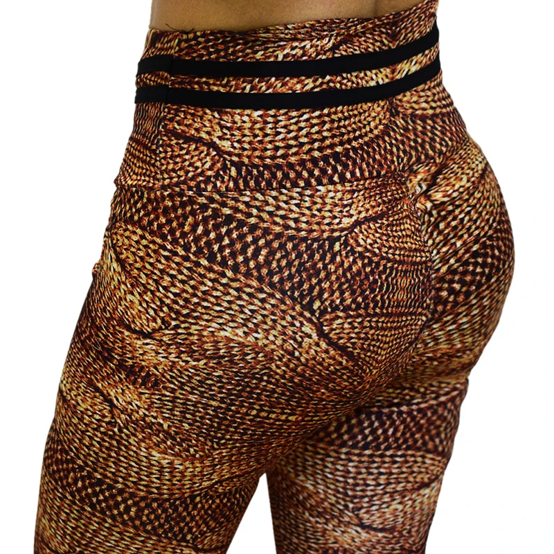 2018 New Sexy Knitting Rope Print Patchwork Leggings Women Fitness