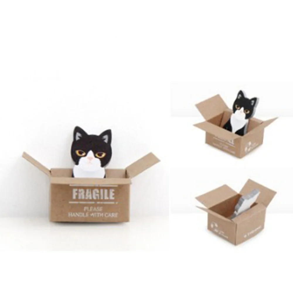 3D Kawaii Cat Dog Box милые наклейки из мультфильмов корейские канцелярские принадлежности Липкие заметки офисные школьные принадлежности Post It memo pad скрапбук e20