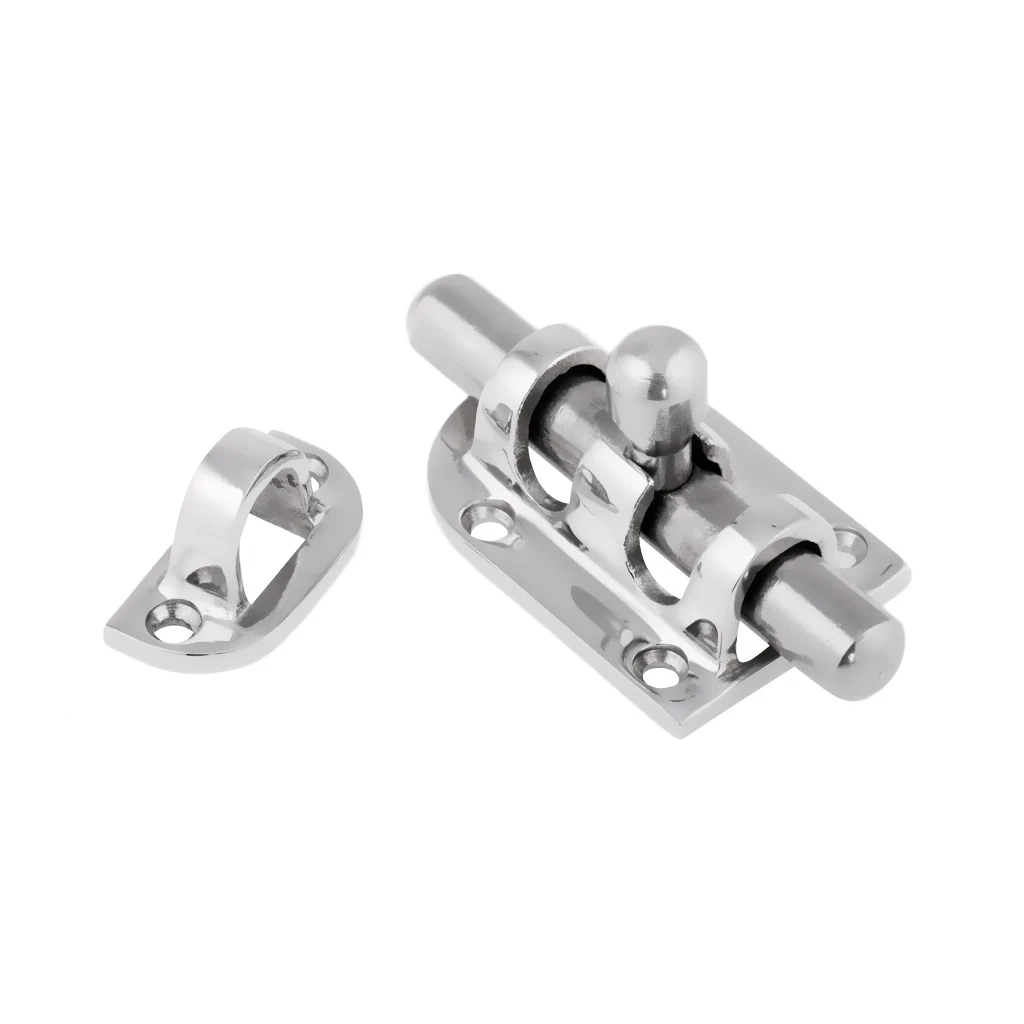 High Polished 316 Stainless Steel Marine Boat Barrel Bolt Sliding Cabin Door Hatch Latch Lock 6cm Length 60 x 30mm