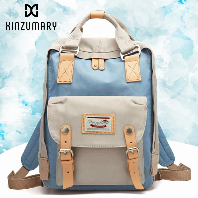 

Women Hot Canvas Backpacks Candy Color Waterproof School Bags for Teenagers Girls Laptop Backpacks Patchwork Backpack New 2019