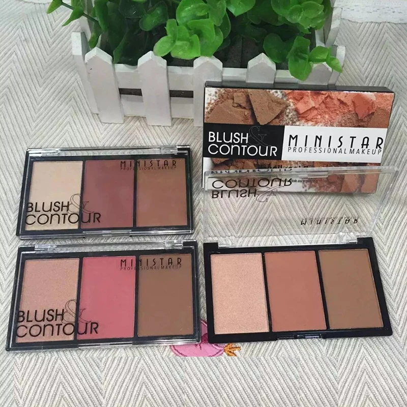 

3 Colors Nose Shimmer Matter Blush Bronzer Face Contour Mineralize Blush Makeup Powder Makeup Highlight