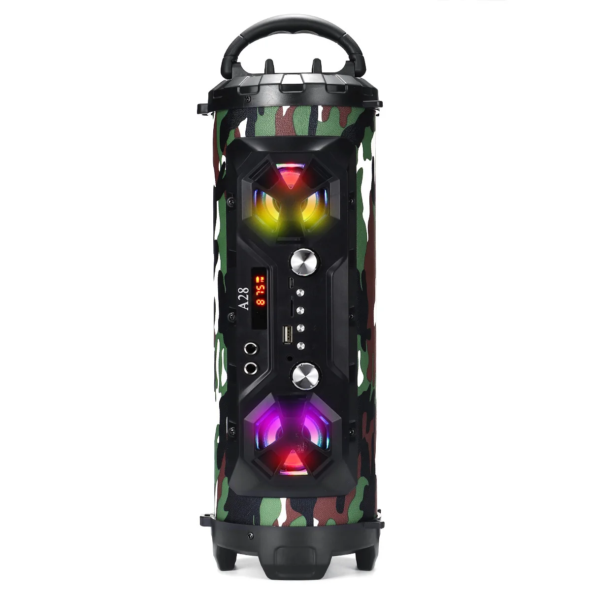 Camouflage Hifi стерео портативный bluetooth динамик FM радио движение KTV беспроводной объемный звук сабвуфер 20 Вт открытый динамик s TF бумбокс - Цвет: Camouflage