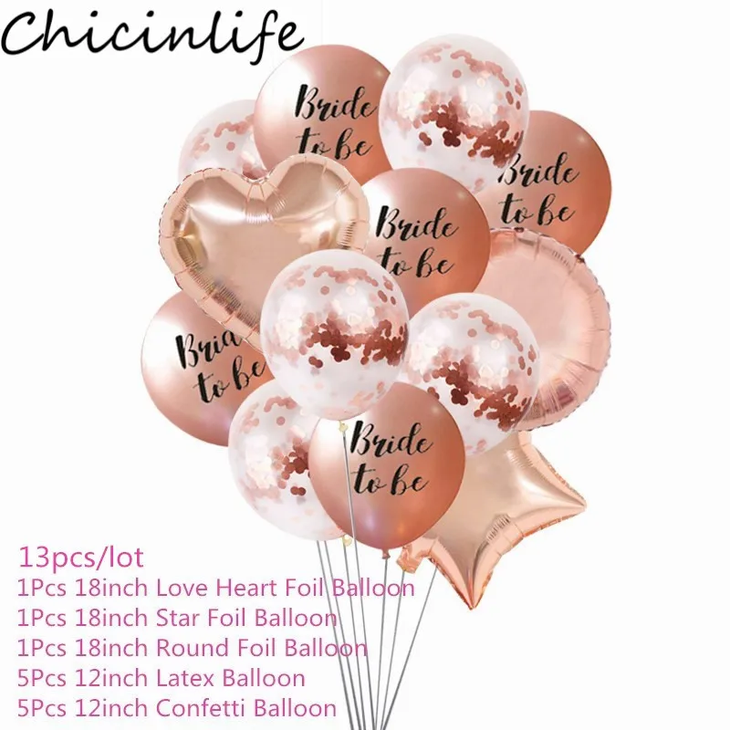 Chicinlife 10 дюймов 10 шт., латексные шары для невесты, девичника, вечерние, свадебные украшения - Цвет: 13Pcs