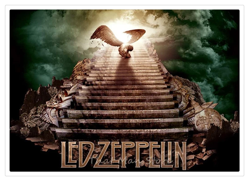 Led Zeppelin белая крафт-бумага рок плакат классический старый постер музыкальной группы часть 2 42*30 см