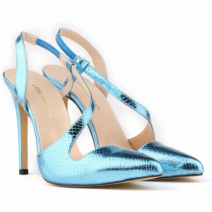 

Beautiful Fashion Shoes Women Pointed Toe Stiletto Slingbacks Bottom High Heels Sandals 11cm