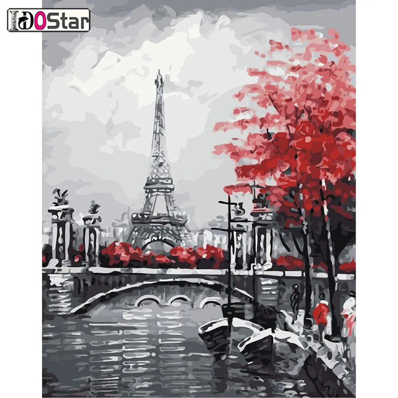 Картины маслом "сделай сам" по номерам, Парижская башня, Сиднейский оперный дом, Картина на холсте для гостиной настенные художественные настенные картины - Цвет: ZQ-6875