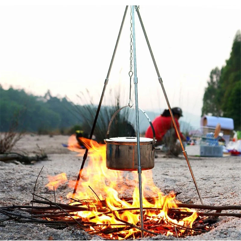 Aluminum Alloy Tripod Outdoor Portable Folding Picnic Cooking Dutch