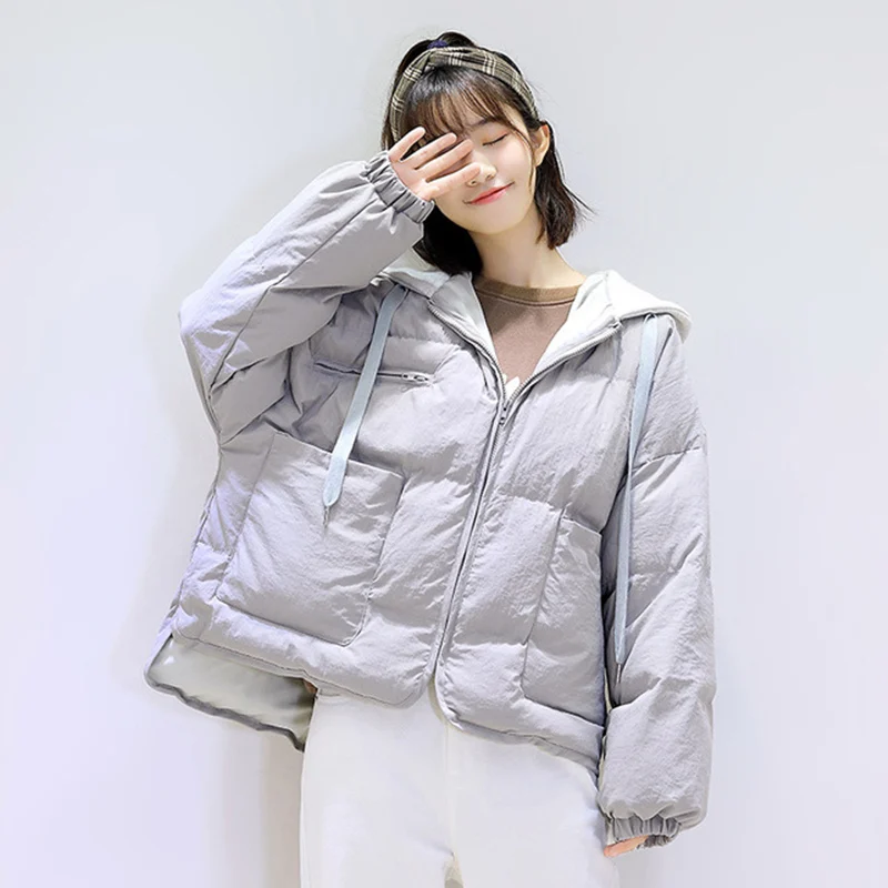 Lâche picture Pièces Z560 Hiver Beige Frappé Veste Parkas Manteau Lady Femmes Capuchon A Automne À Manches De Couleur Faux Ouatée Coton Deux white La Causalité Longues Color Mode I4xgZx