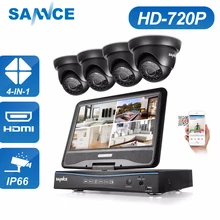 SANNCE 8CH 4 в 1 TVI AHD HDMI DVR 720P 1,0 MP ИК наружная Водонепроницаемая камера видеонаблюдения домашняя система безопасности комплекты видеонаблюдения