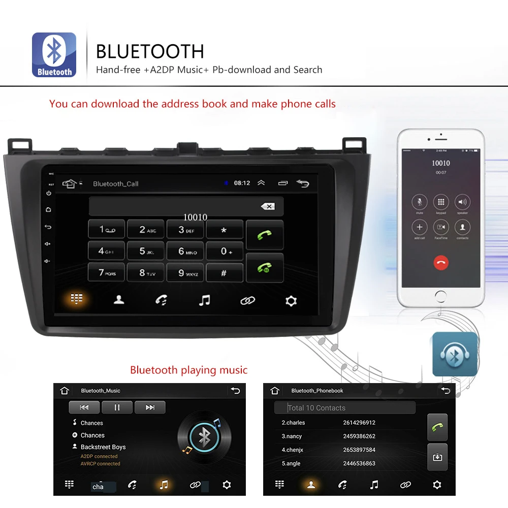 Perfect Android 8.1 car radio multimedia player for Mazda 6 2009-2015 with car dvd video player and gps HD IPS screen navigation stereo 3