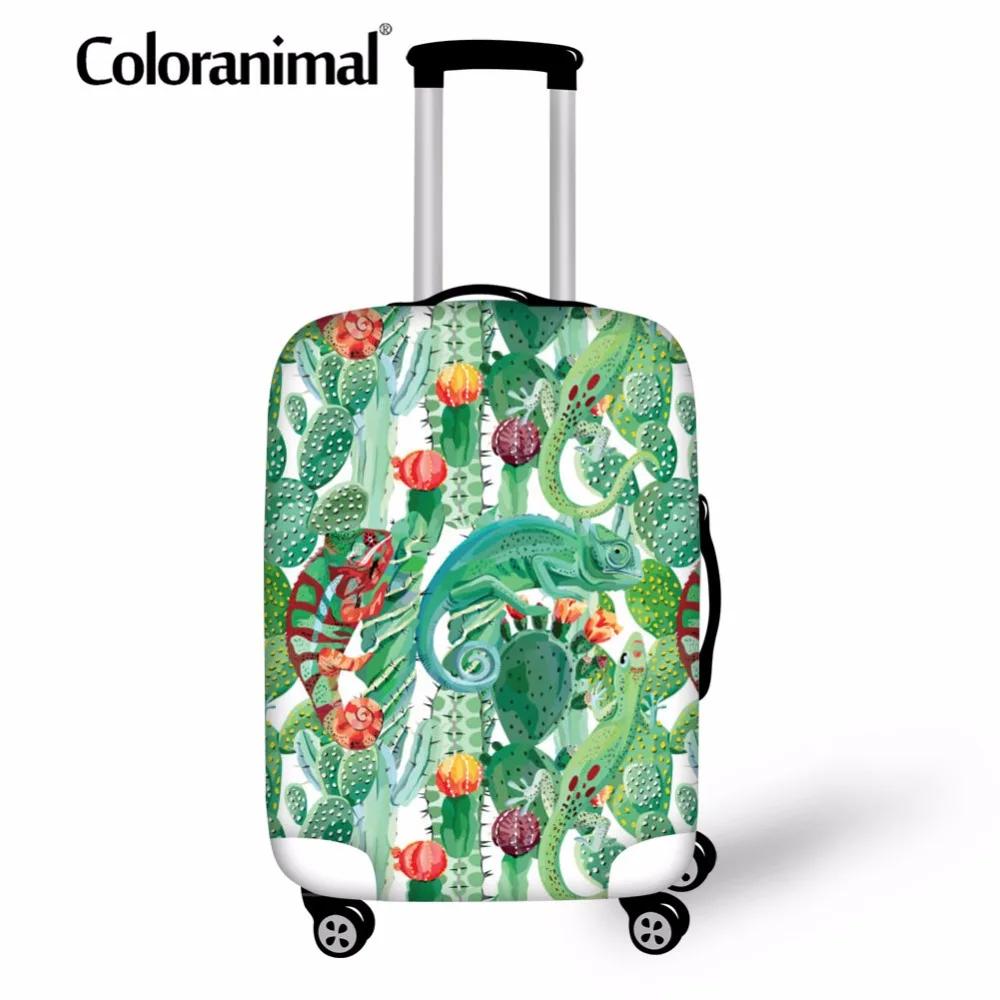 

Coloranimal Travel Tropical Plants Case Bag Covers School Luggage Protective Cover for 18-30 Inch 3D Chameleon Print Trolley Bag