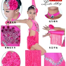 Ребенок Костюмы для латиноамериканских танцев танцевальная Платья для женщин для продажи 4 цвета ча-ча/Румба/самбы/Костюмы для бальных танцев/Танго Костюмы дети танцевальный Костюм Обувь для девочек танцевальная одежда