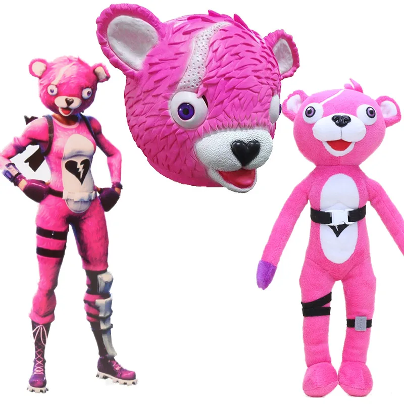 

Pink Bear Team Leader Skin Head Latex Mask for Kid Cosplay Animal Mask Party Costume Prop