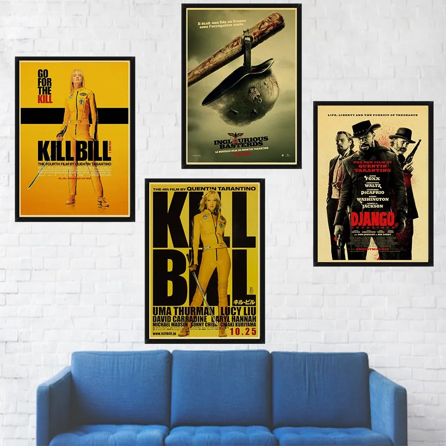 

Classic Movie Poster Inglourious Basterds Django Unchained Painting Retro Poster Home decoration wall art wallpapert