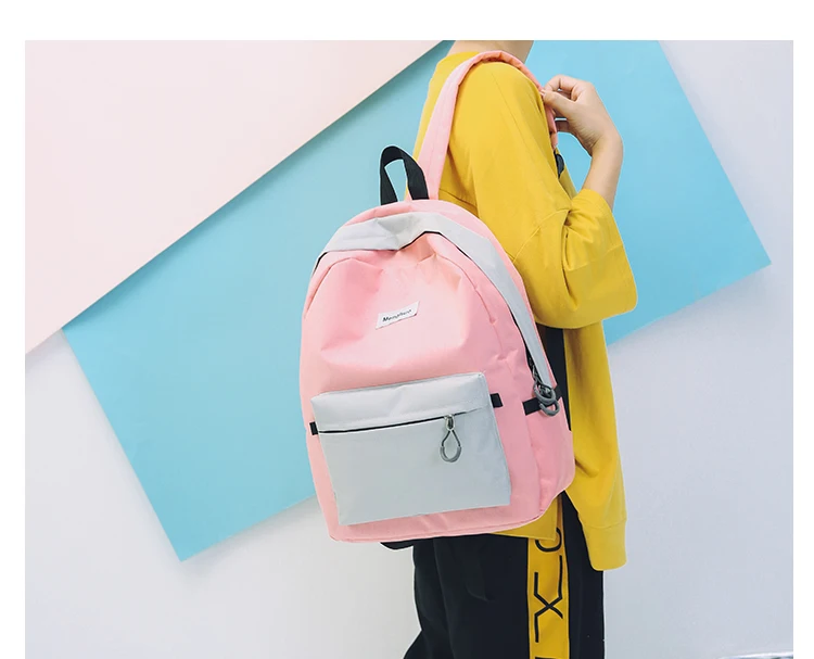 Menghuo Brand New Patchwork Women Backpacks Canvas Backpack Girls Rucksack School Backpacks for College Student Mochila Feminina (17)