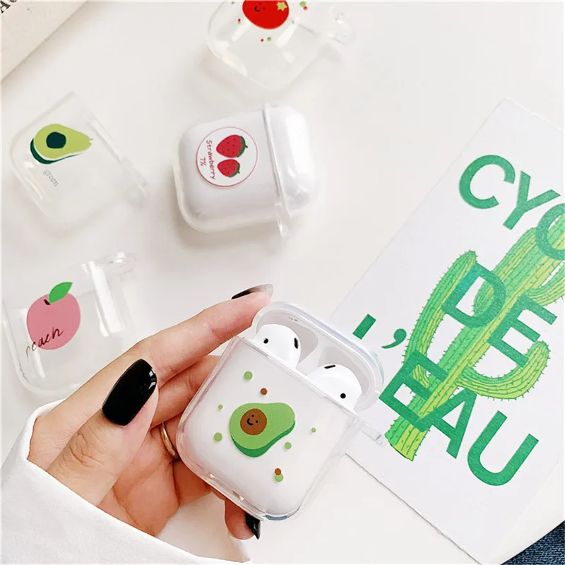 

Summer Fruit Pattern Case For Airpods Cute Earphone Cover For AirPods Cartoon Bluetooth Headset Bag Soft TPU Silicone Cover Capa
