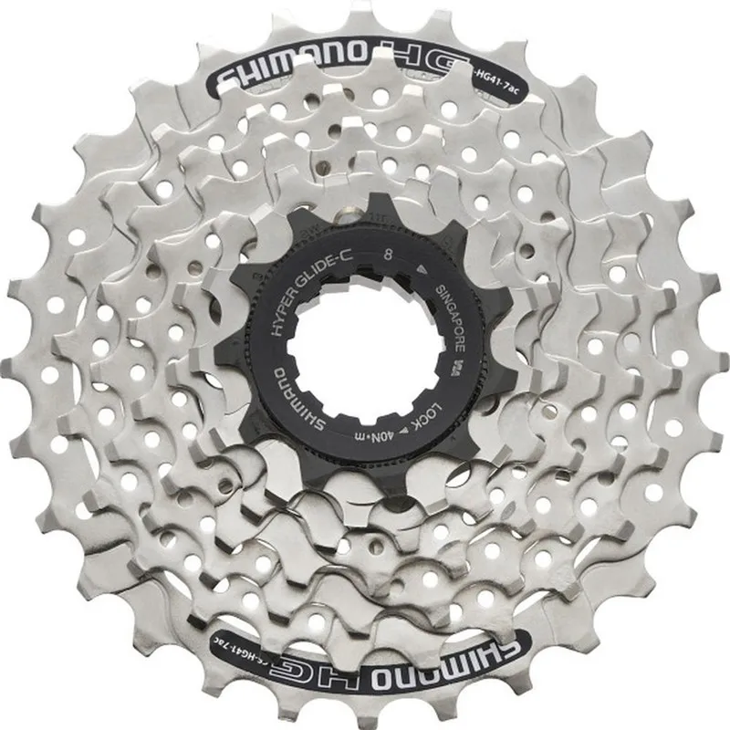 

Shimano CS-HG41-7 Cassette Sprocket HG41 7 Speed 11-28T Teeth with Lock Ring CS-HG41 Silver