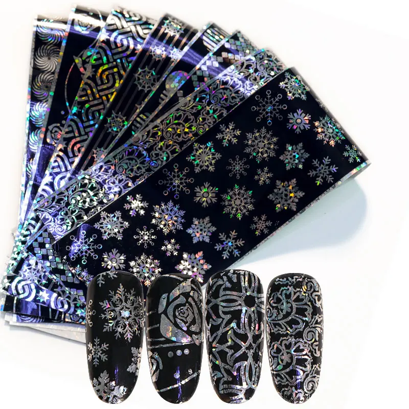 

16 New Star Laser nail piece transfer adhesive stickers mixed design nail art decoration set