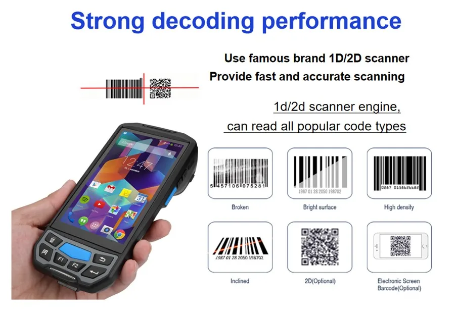 КПК Android со встроенным термопринтером ручной 2D Honeywell 6603 qr-код КПК сканер штрих-кода и принтер pos терминал