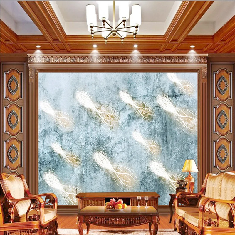 

Custom Wall Mural European Style 3D Stereoscopic Abstract Nostalgic Retro Wallpaper 3D Jellyfish Backdrop Decorative Wall papers