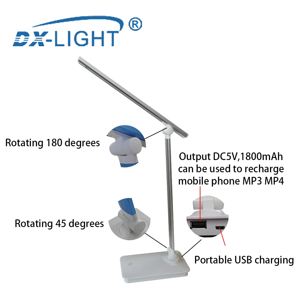 USB светодиодный Настольный светильник 5 Вт 1-2A настольная лампа Складная регулируемая энергосберегающая защита глаз офисный свет настольная книга свет
