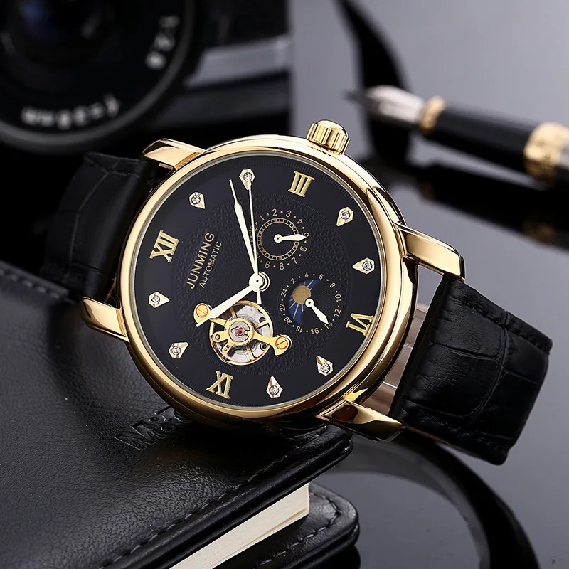 2018 Роскошные Tourbillon автоматические механические часы Водонепроницаемый мужской