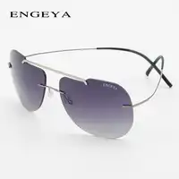 2018 Titanium Rimless Sunglasses Men Women Brand Designer Luxury Fishing Driving Sunglasses Fashion Super Light Eyewear T11004