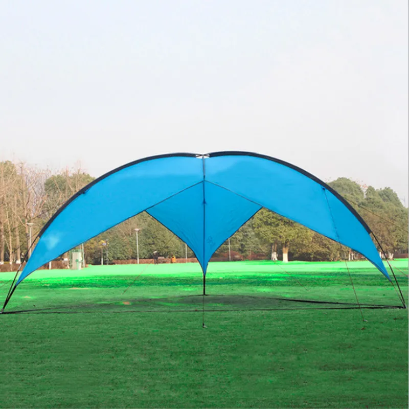 5-8 человек открытый большой кемпинговый тент Анти-ультрафиолетовый тент палатка для домашнего использования водонепроницаемый складной Рыбалка сад пляж солнцезащитный навес - Цвет: A Type Blue