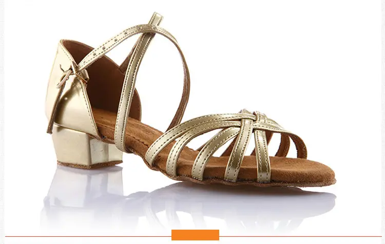 20161031_105043_048Girls Dance shoes Ballroom latin shoes for Children Satin Sports Shoes Deep skin heel 3.5cm Gift bag BD603