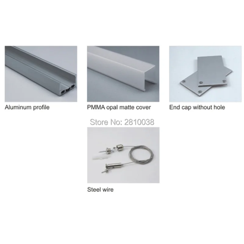 10X2 m Sets/Lot Luz lineal llevó la tira de perfil de aluminio Super profundo en forma de U perfil de aluminio llevó vivienda para las luces de techo - 2