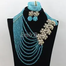 Специальное предложение Топ Мода Романтический Ювелирные наборы Последняя мода кристалл в нигерийском стиле Свадебные африканские Бусины комплект ювелирных изделий amj598