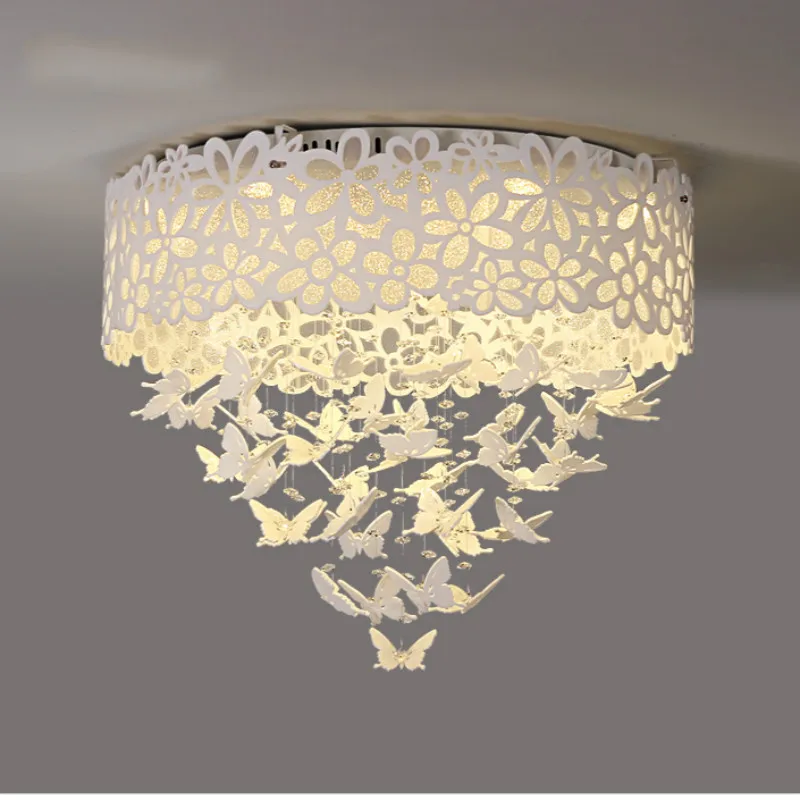 

Elegant Led Wedding Lighting sconce Bedroom Ceiling Fixtures Butterfly Light round led Ceiling Lamp for home Living Room light