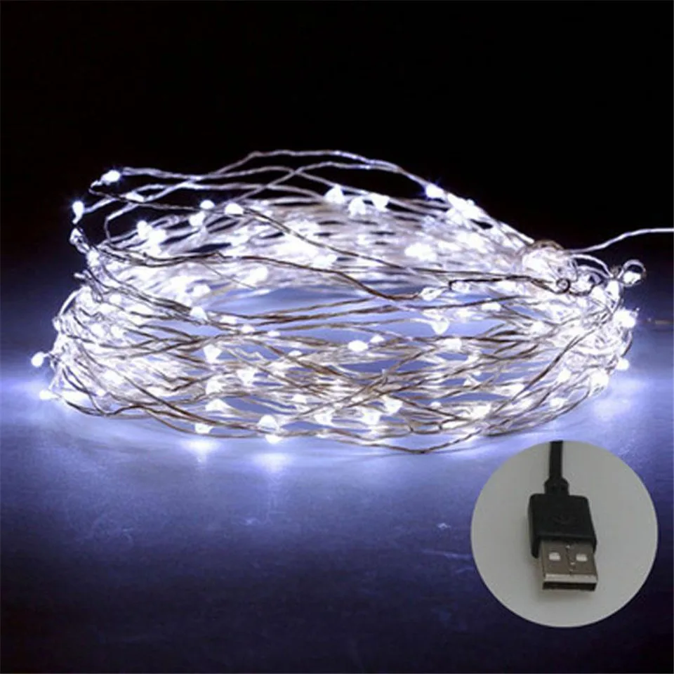 2 M 5 M 10 M LED الجنية سلسلة مصباح إضاءة الخزانة الأسلاك النحاسية للماء داخلي غرفة نوم خزانة عطلة عيد الميلاد الديكور