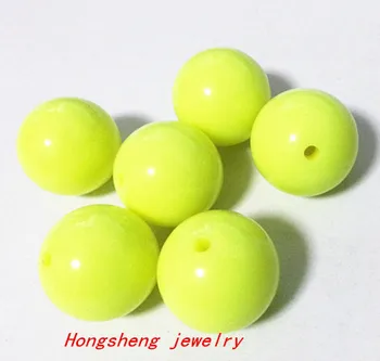

light yellow Color 20MM 105pcs/lot Big Chunky Gumball Bubblegum Acrylic Solid Beads Colorful Chunky Beads for Necklace (B20)