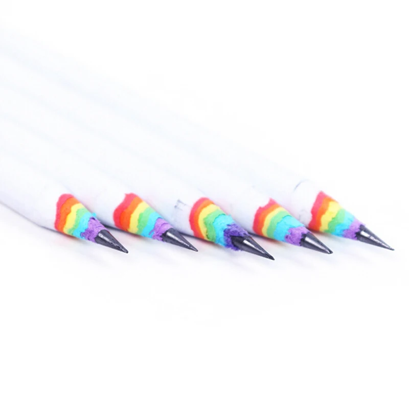 1/2 шт. 2B радужные карандаши из переработанных материалов деревянный набор школьные канцелярские принадлежности 17,4*0,7 см - Цвет: WT 2PC